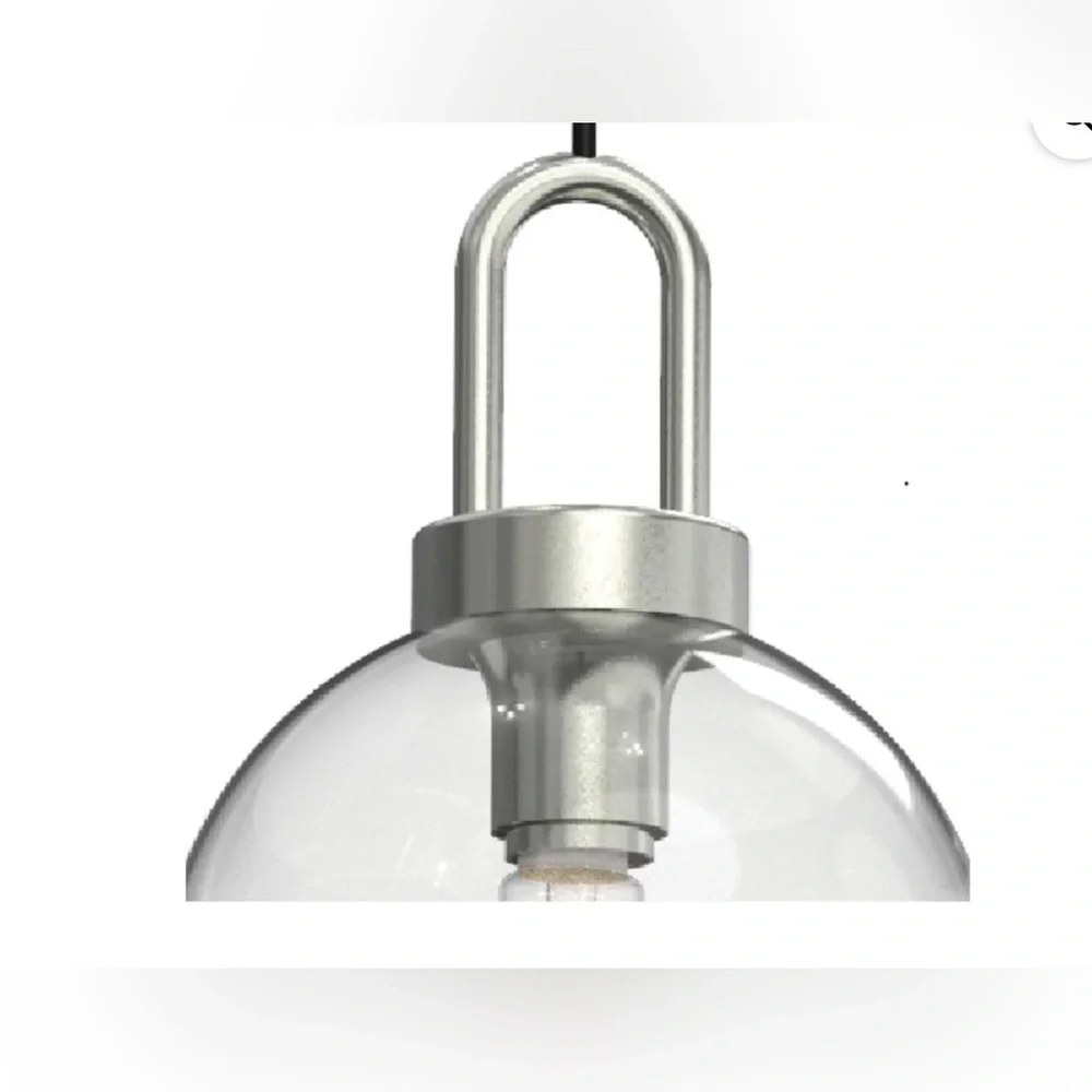 Better Homes & Gardens 59” Nickel Pendant‎ Glass Shade Ceiling LED Light new